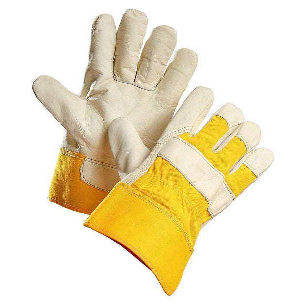 "Gloveware" Grain Leather Work Glove with Removable Fleece Liner - Hi Vis Safety