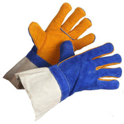 "Gold Welders" Premium Grade Split Leather Welding Gloves - Hi Vis Safety