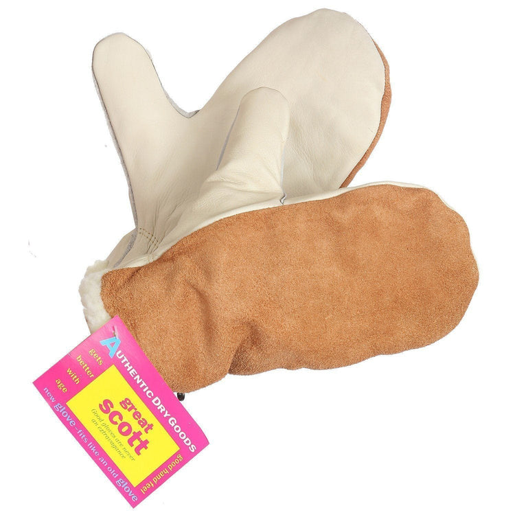 "Great Scott" Pile Lined Leather Mitt - Hi Vis Safety