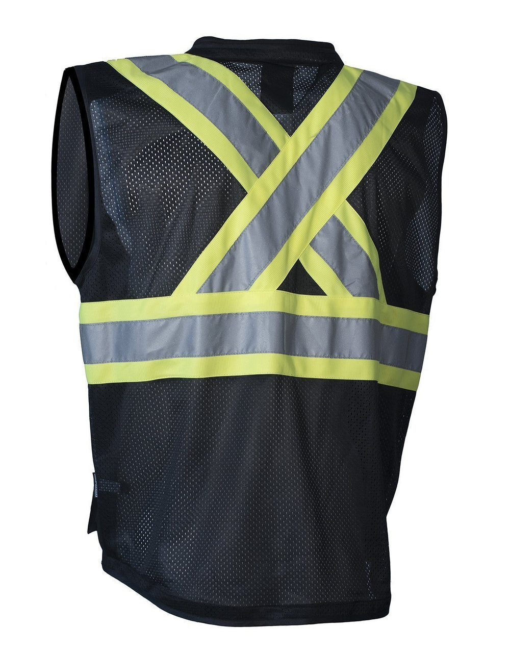 Hi Vis Traffic Safety Vest with Zipper Front, Tricot Polyester, 3 Sizes - Hi Vis Safety