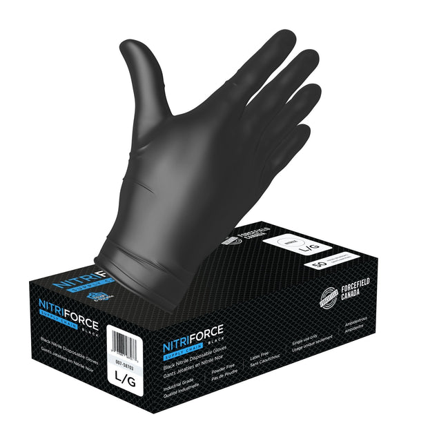 NitriForce Supply Chain Textured Nitrile Disposable Gloves (Case of 500 Gloves) - Hi Vis Safety