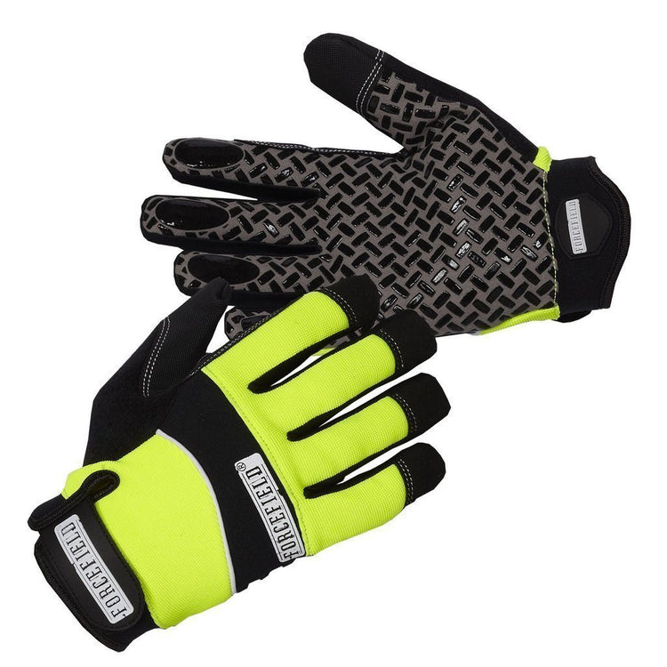 "Sticky Glove" Mechanic's Glove with Silicone Tread Grip - Hi Vis Safety