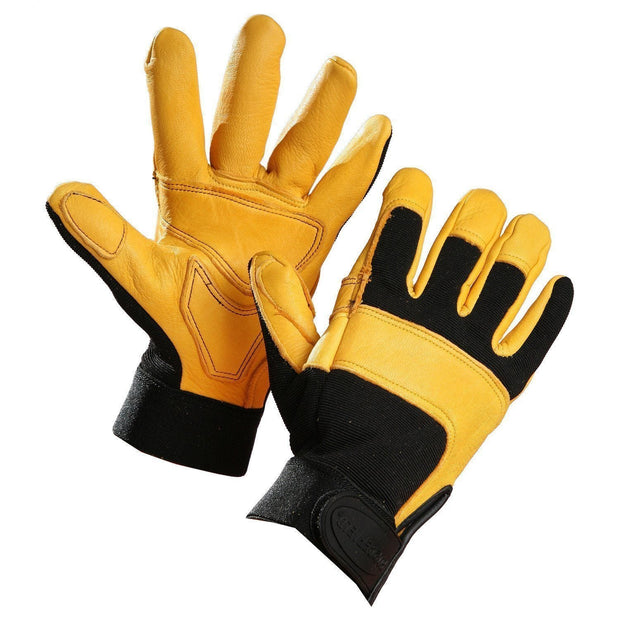 The "Zinger" & "Winter Zinger"  Deerskin Leather Mechanic's Glove - Hi Vis Safety