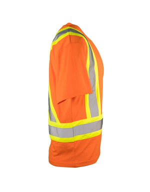 Ultracool Poly/Cotton Crew Neck Short Sleeve Safety Tee Shirt with Chest Pocket - Hi Vis Safety